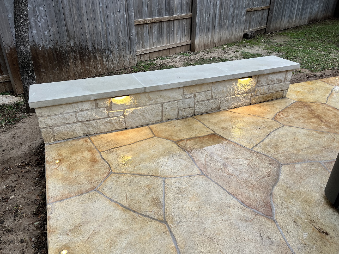 limestone bench