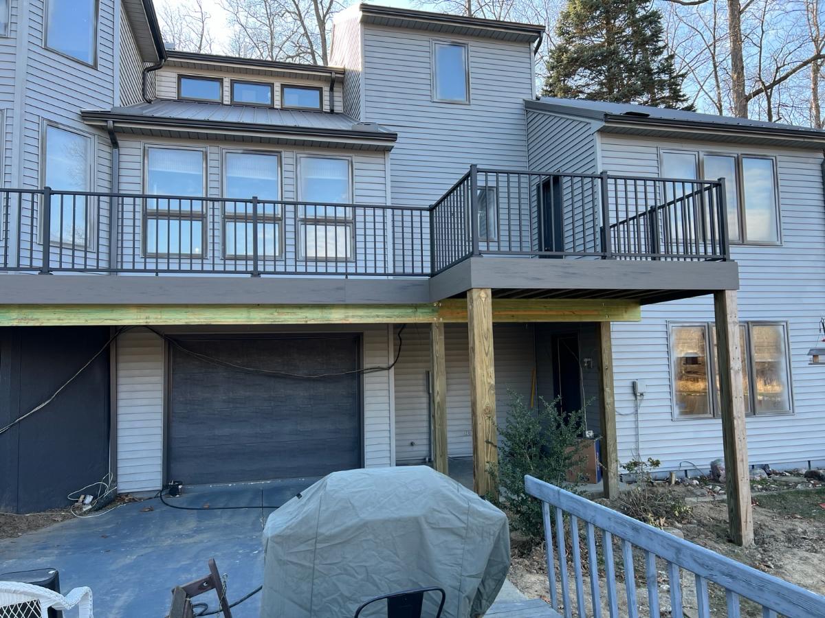 front of house with deck