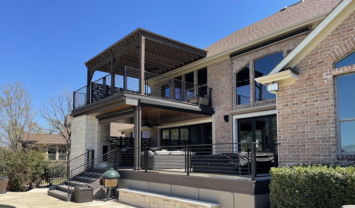 Upgraded Two-Story Deck with Overhang and Fireplace