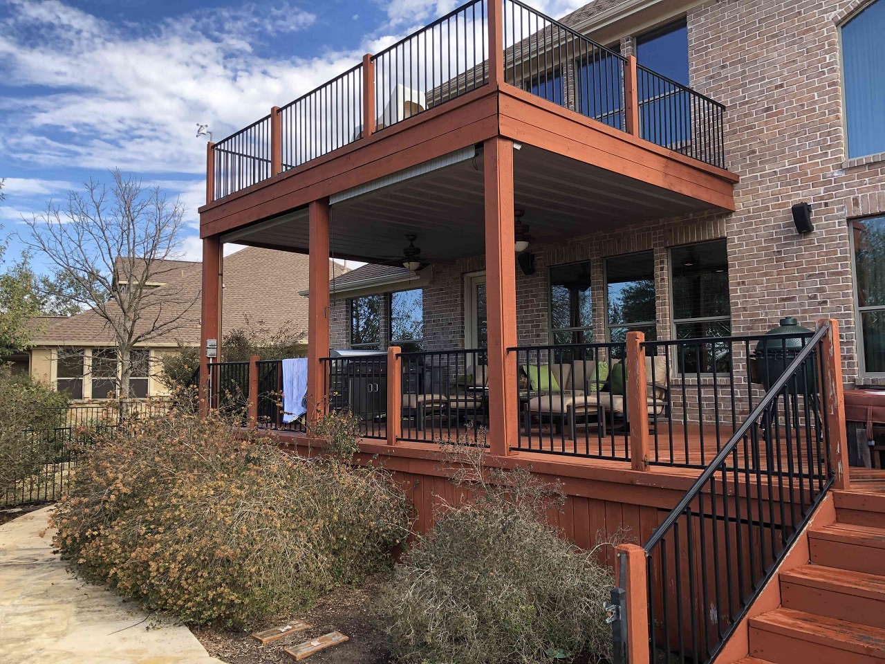 Two-Story Red Deck 