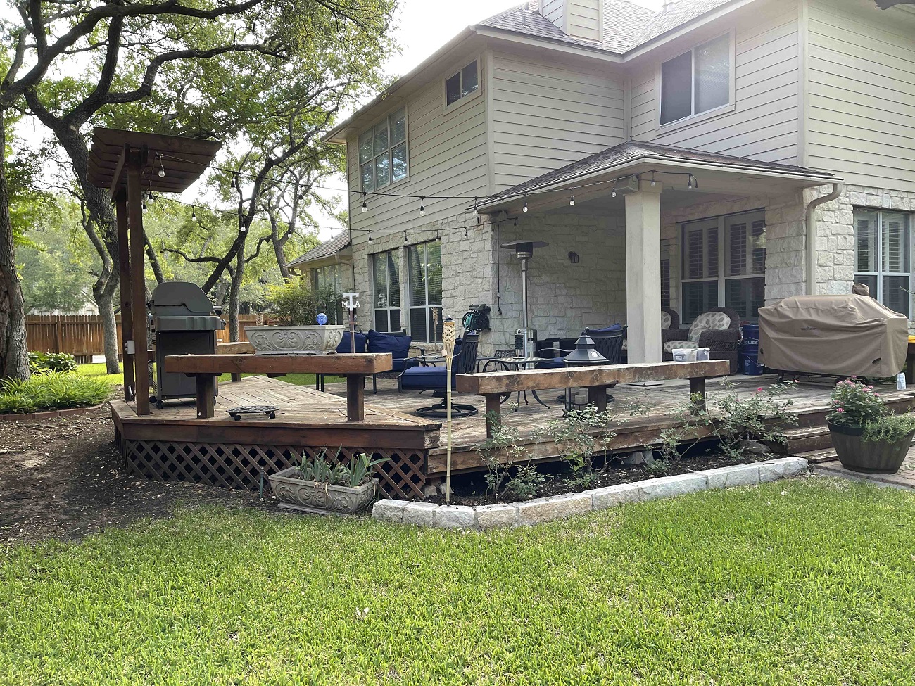 before picture of backyard with deck 