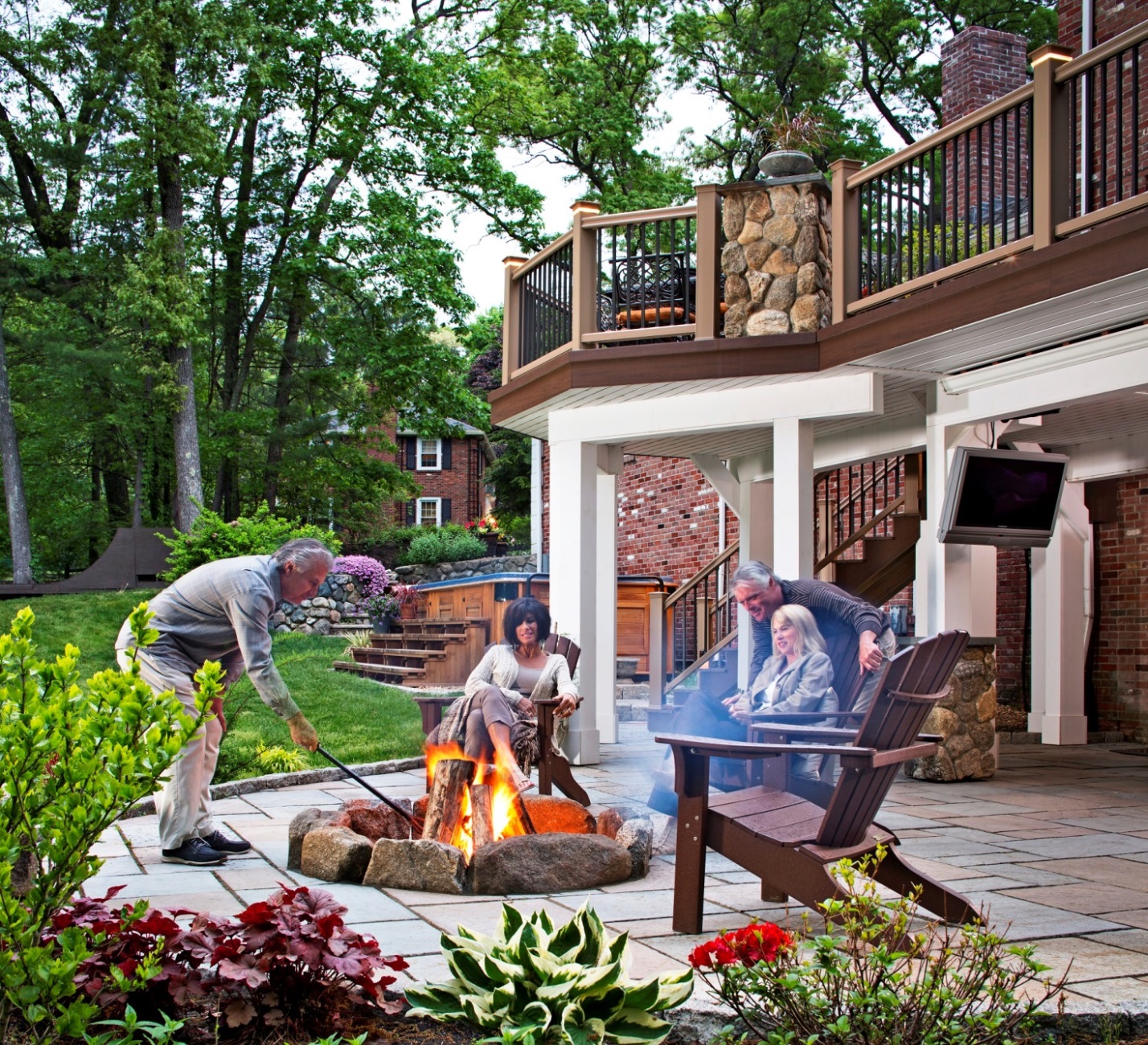 firepit design on patio