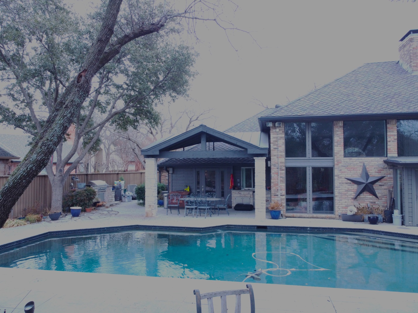 patio and pool