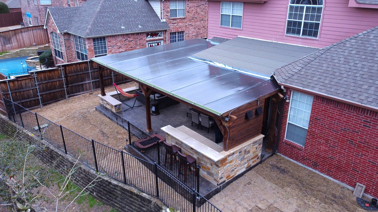 Cedar Pergola Stained in Dark Walnut
