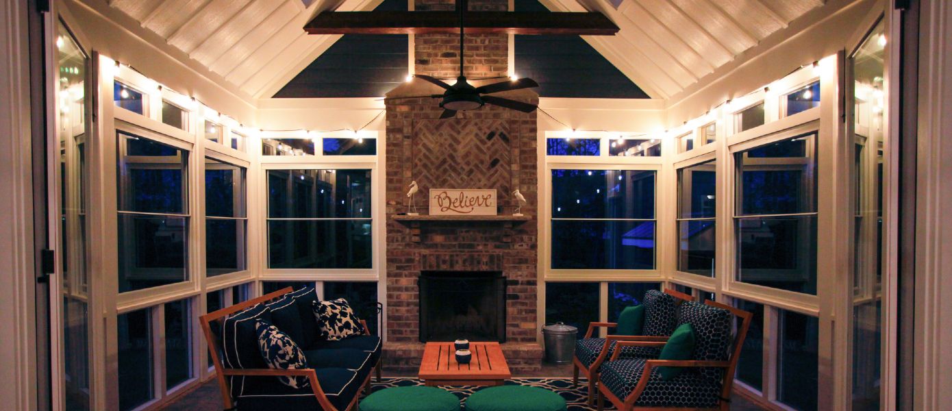 lighted porch