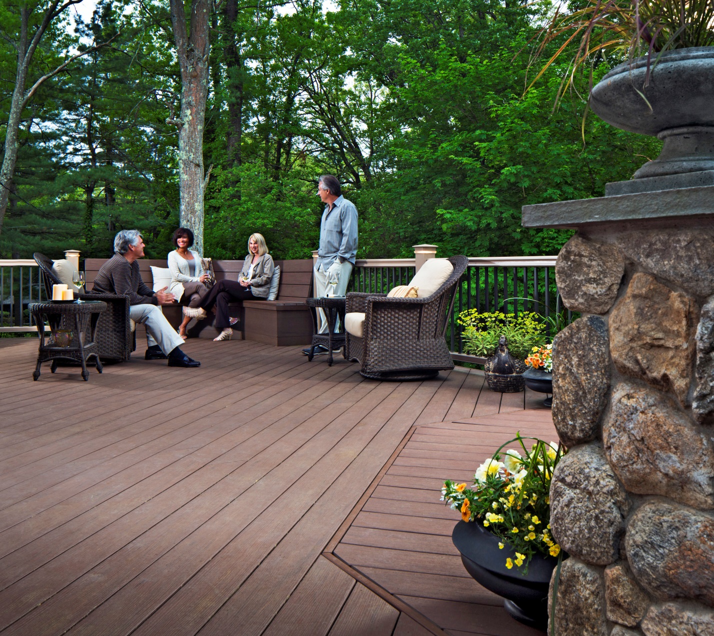 people conversing on deck