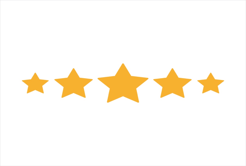 A five stars in a row

Description automatically generated