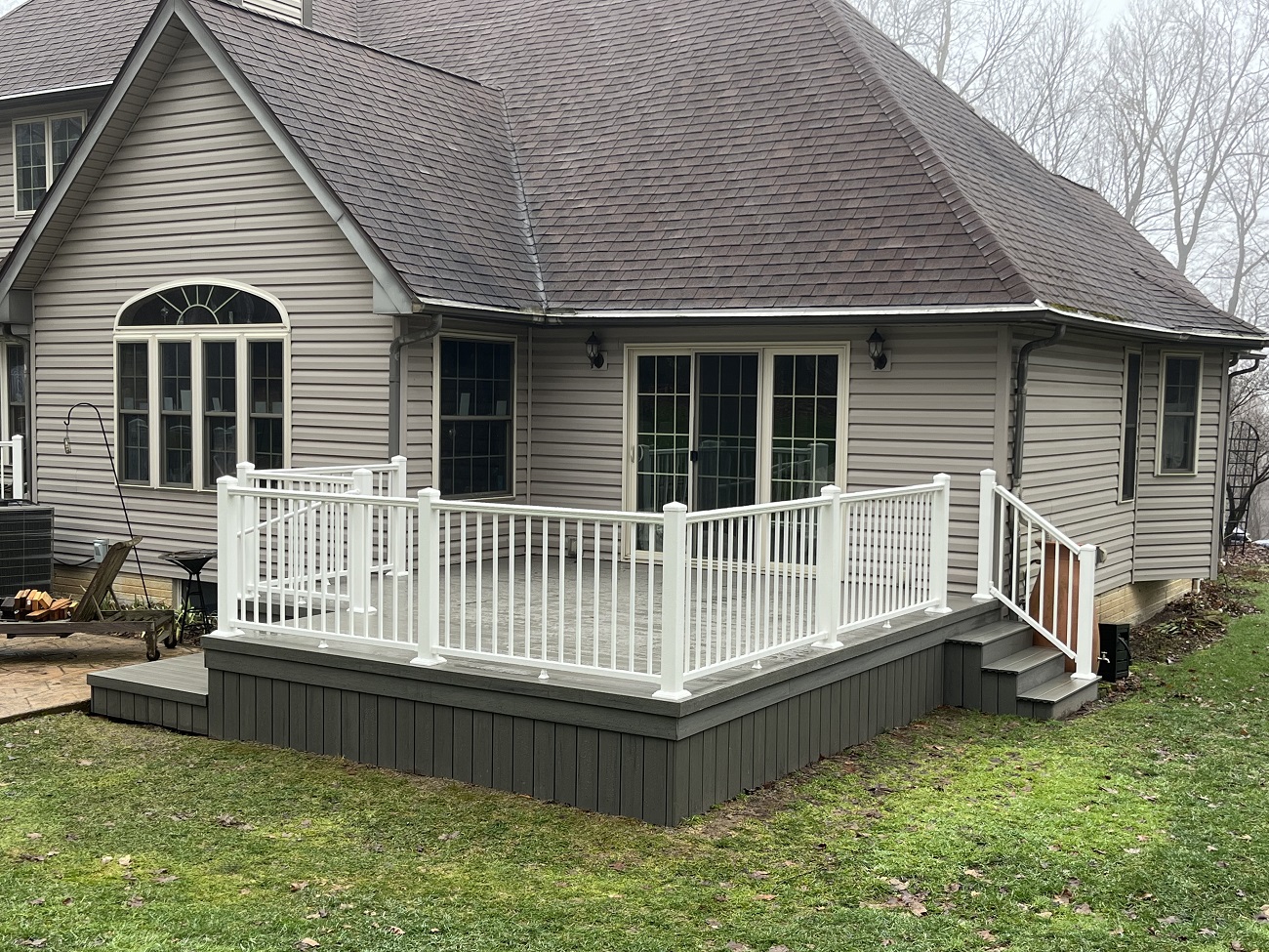 Back Deck with Square White Balusters
