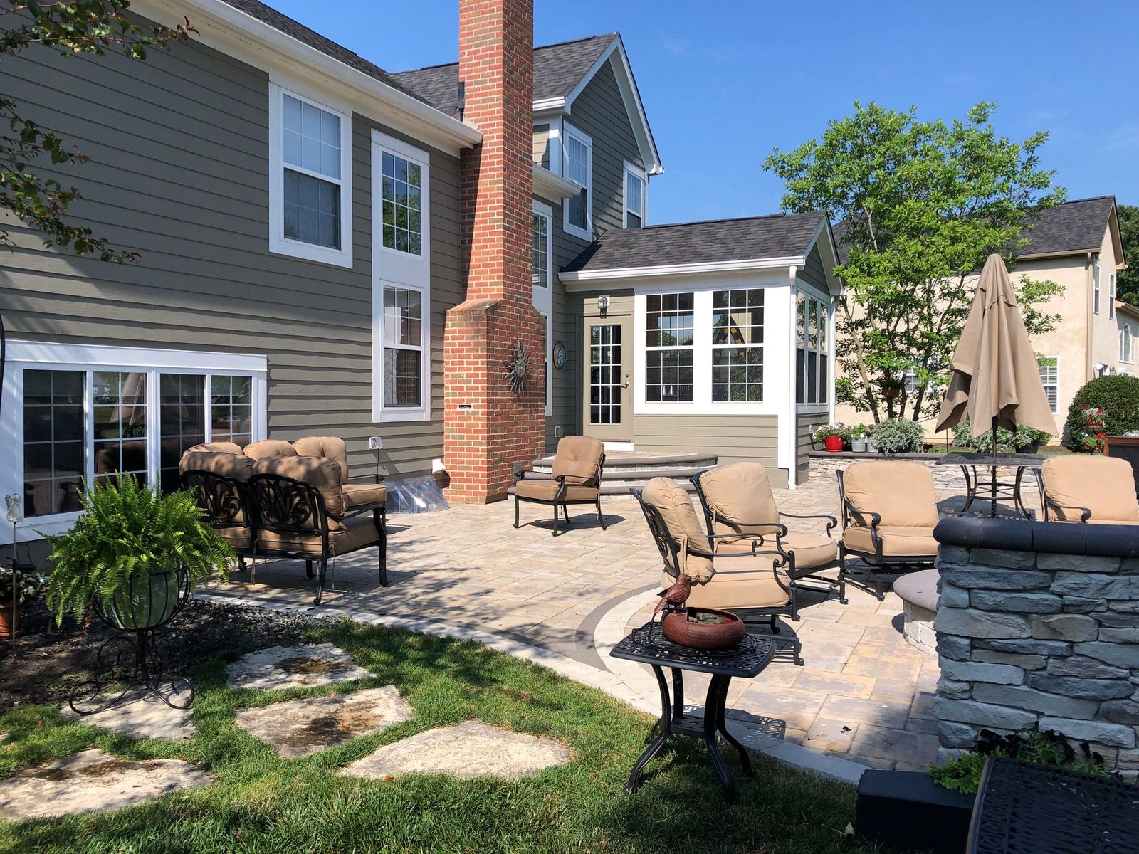 hardscape with furniture