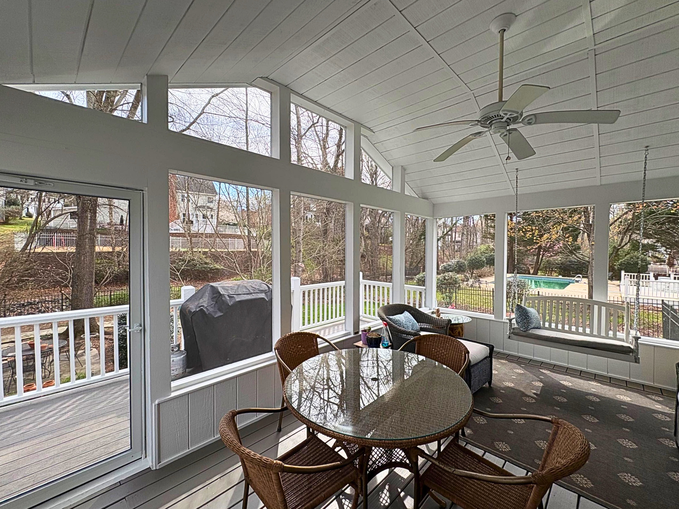 Stunning screen porch in Charlotte, NC 28270 built by local porch builder, Archadeck of Charlotte.
