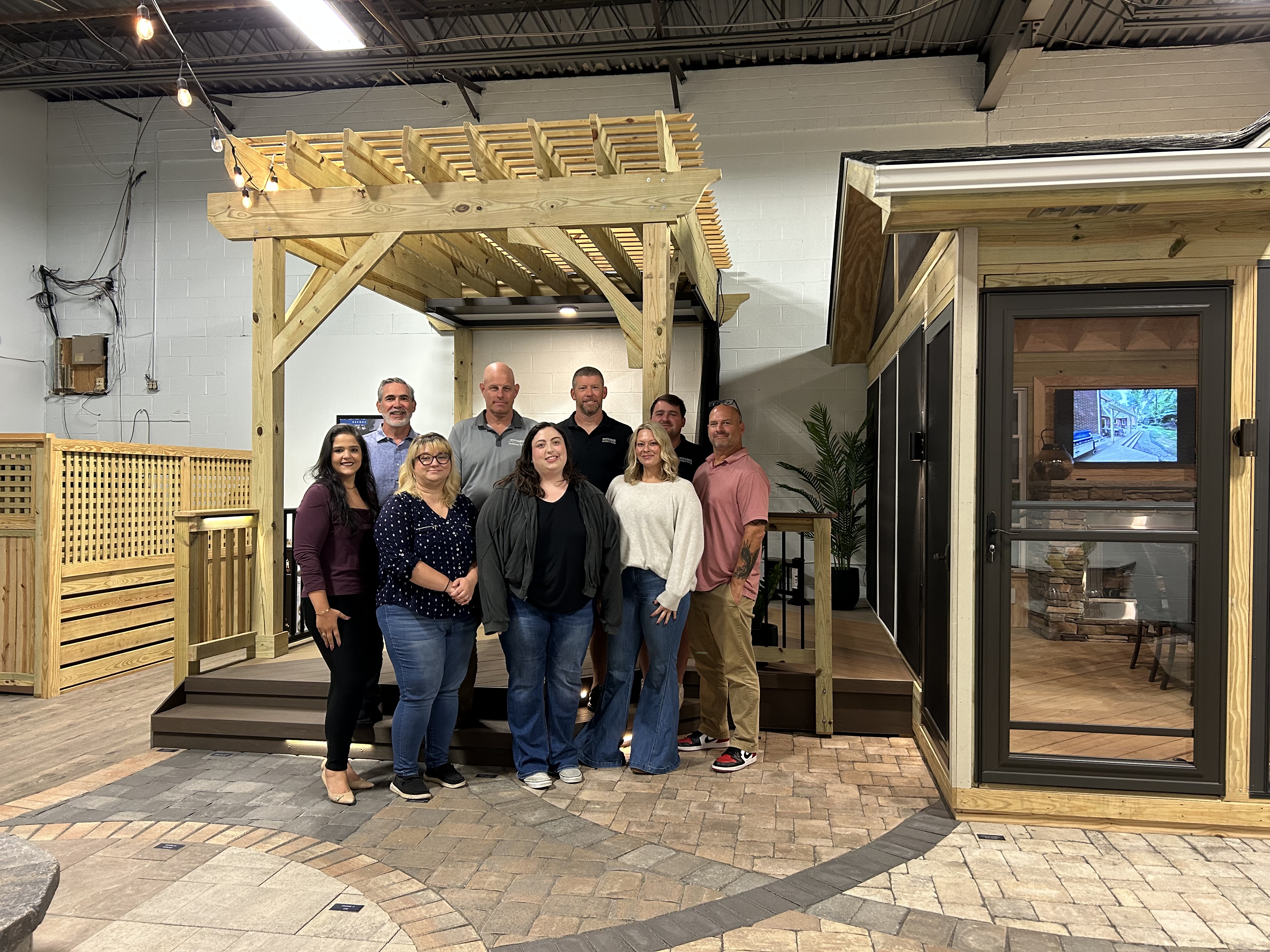 Archadeck of Charlotte team in the Archadeck Showroom in Charlotte, NC.