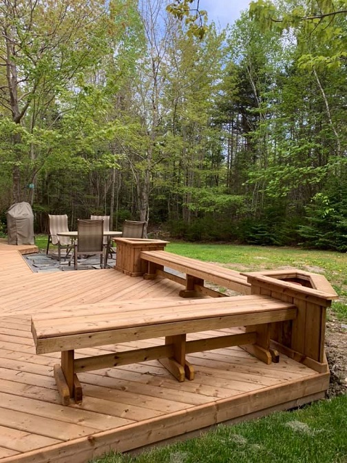Outdoor patio with chairs
