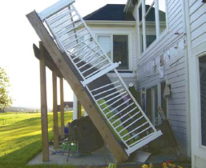 Collapsed deck