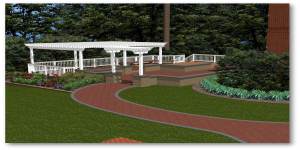 3D rendering of backyard 