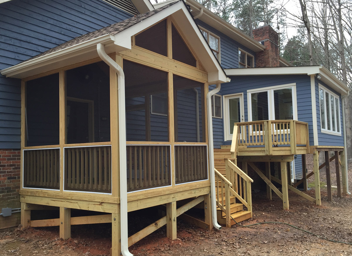 How to build a screen porch on an existing deck Raleigh Combination Project Sunroom Screened Porch And Deck Archadeck Of Raleigh Durham