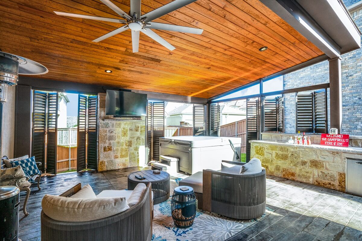 interior of custom cabana