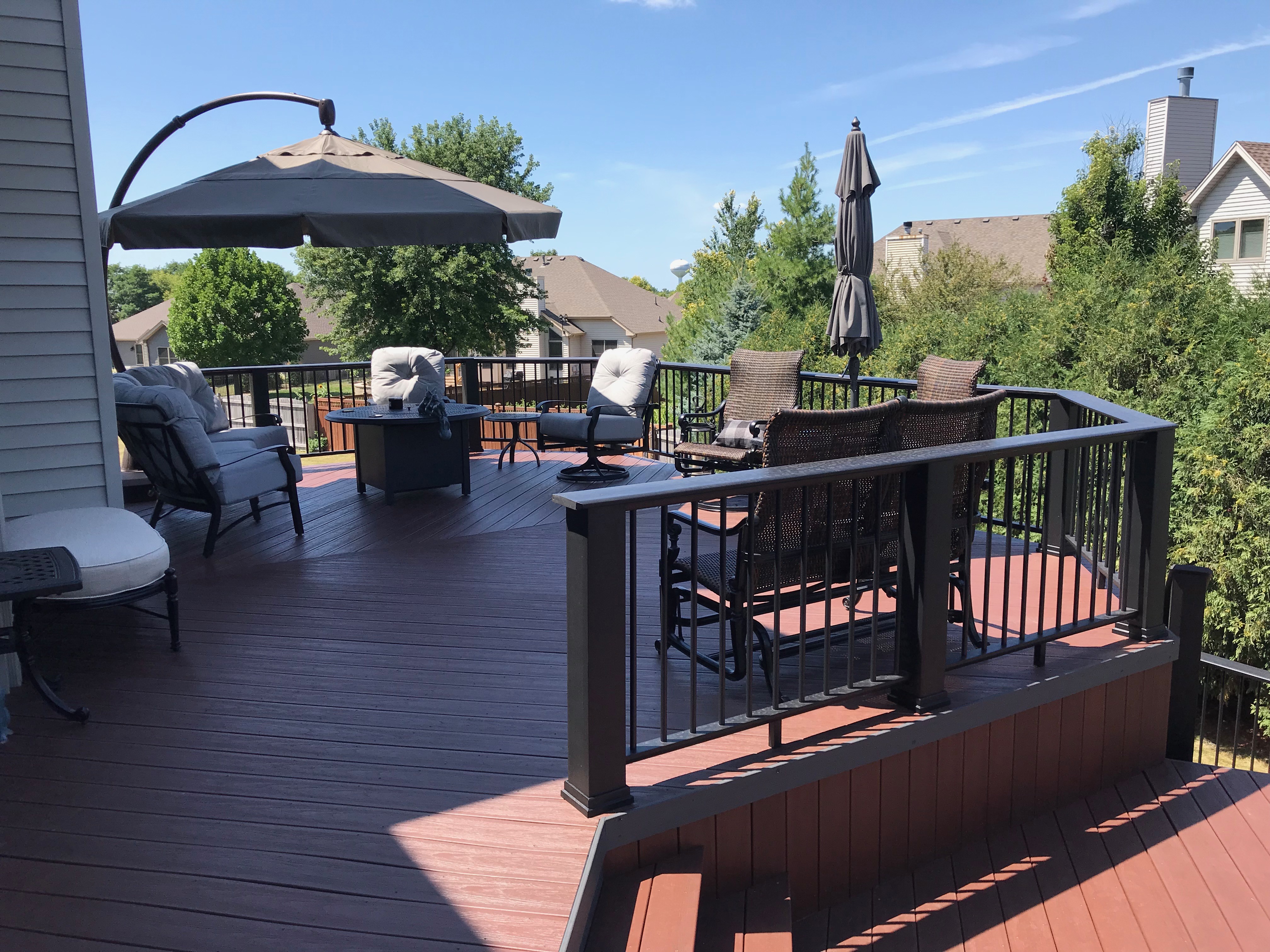 Elevated composite deck in Myers Park, NC by Archadeck.