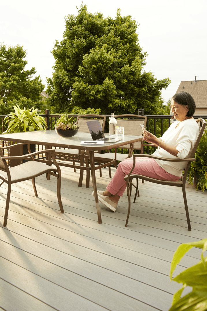 woman sitting outsite