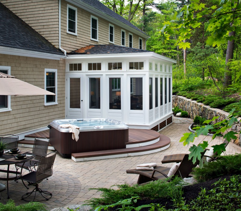 Patio with spa