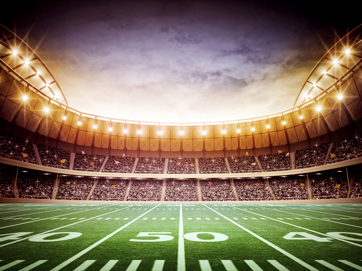 football stadium with lights