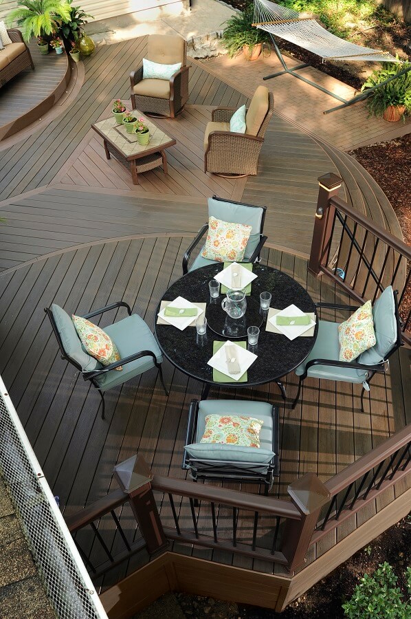 wooden deck with hammock