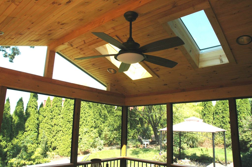 interior of screened porch 