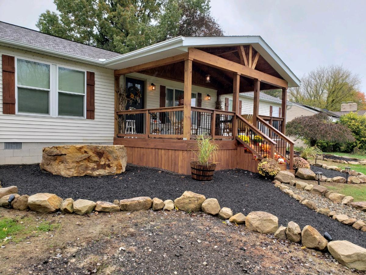 side view of new franklin front porch
