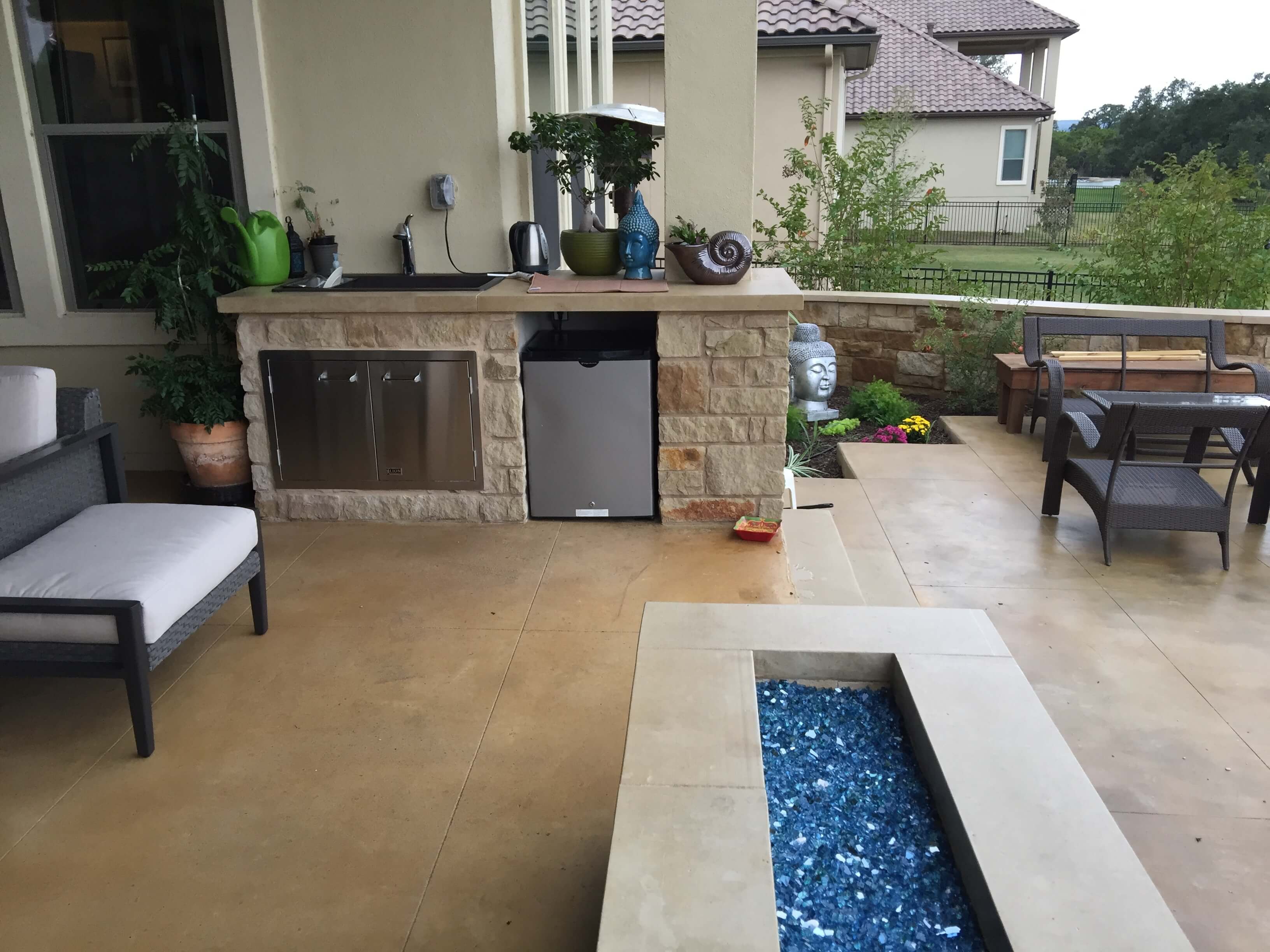 Patio with firepit