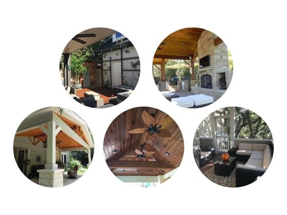 5 circles with Austin porches