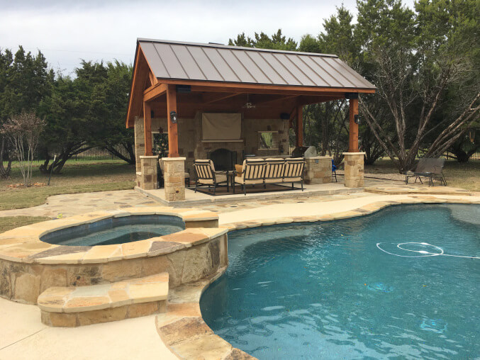 Poolside covered patio