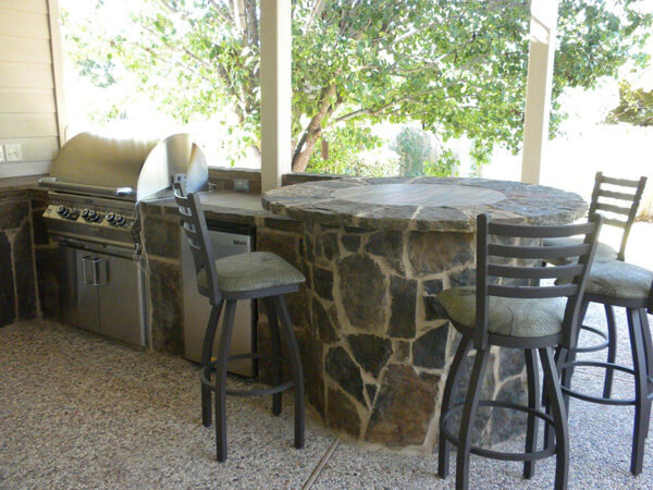 Barbecue and patio seating