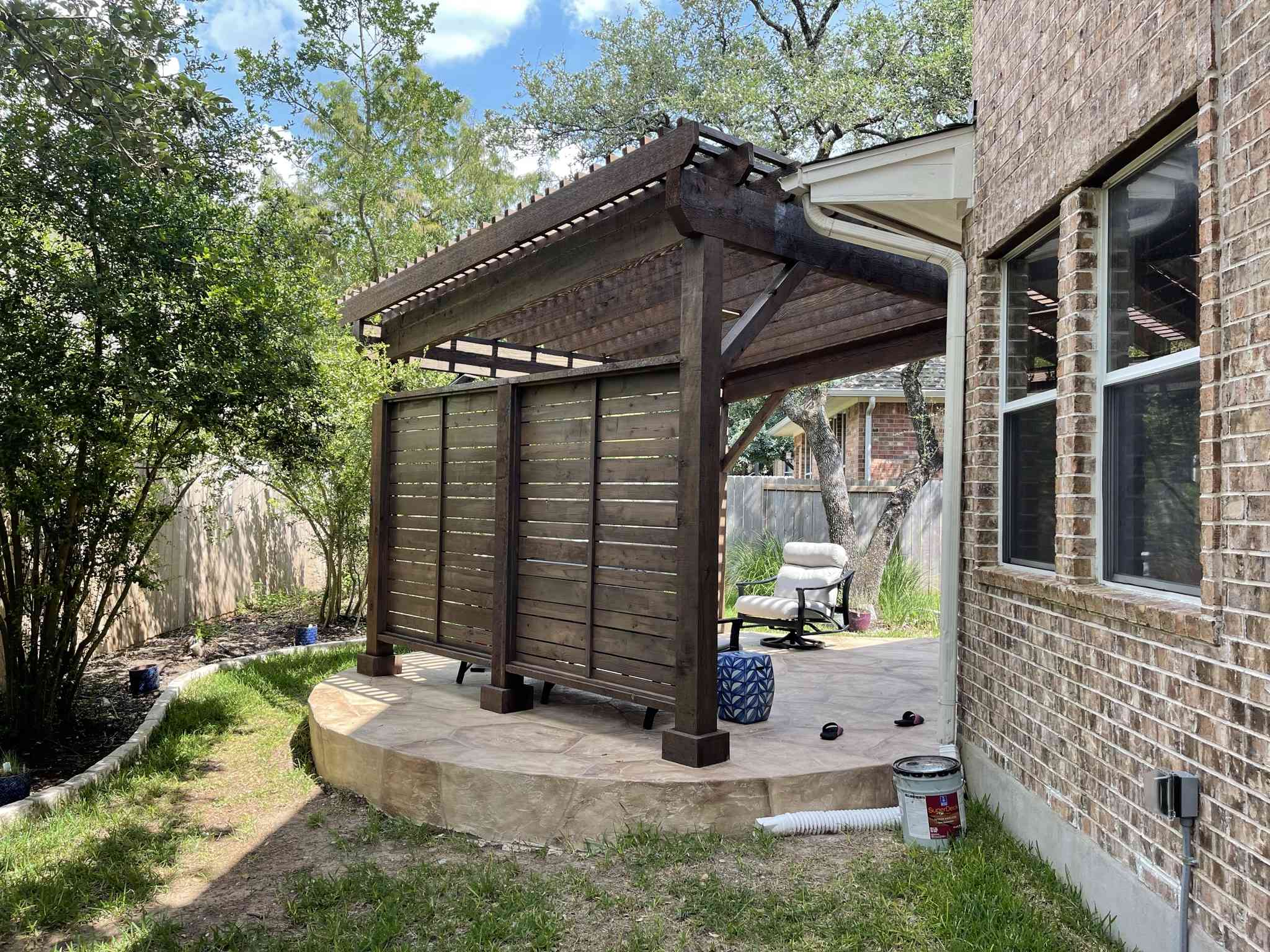 backside of avery ranch shade pergola