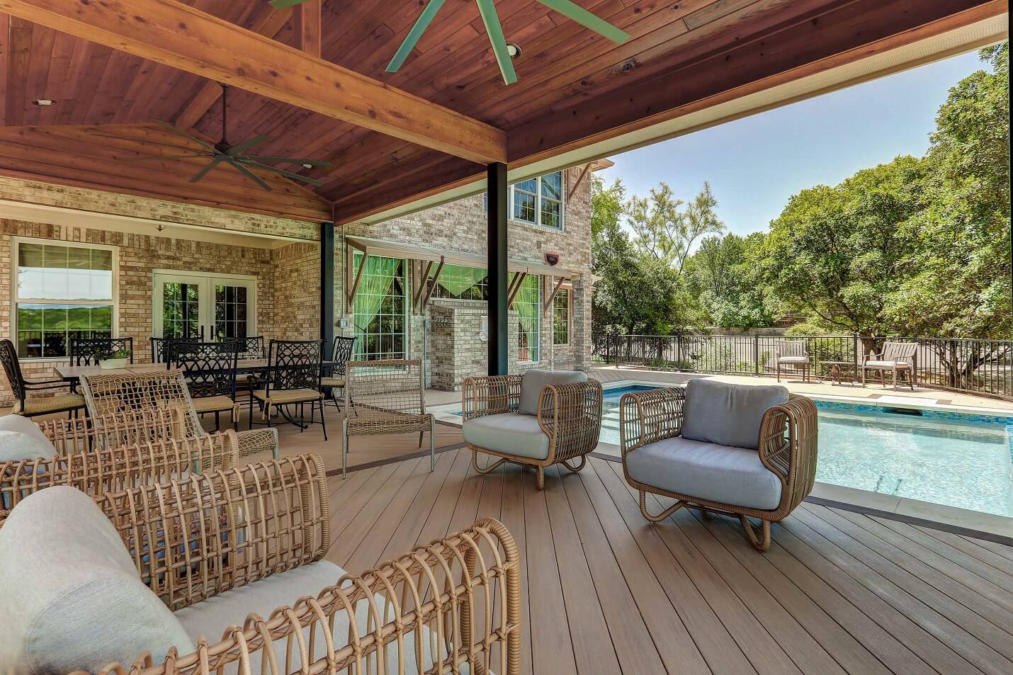 poolside porch cover and new deck