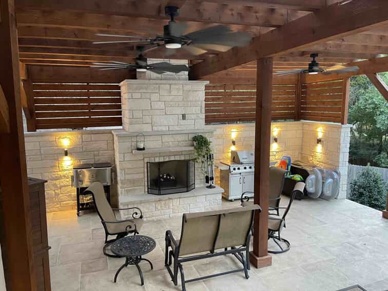outdoor fireplace