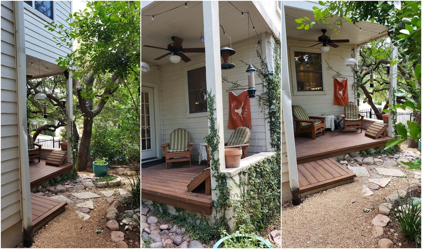 Existing covered deck before Archadeck of Austin started the new screened porch