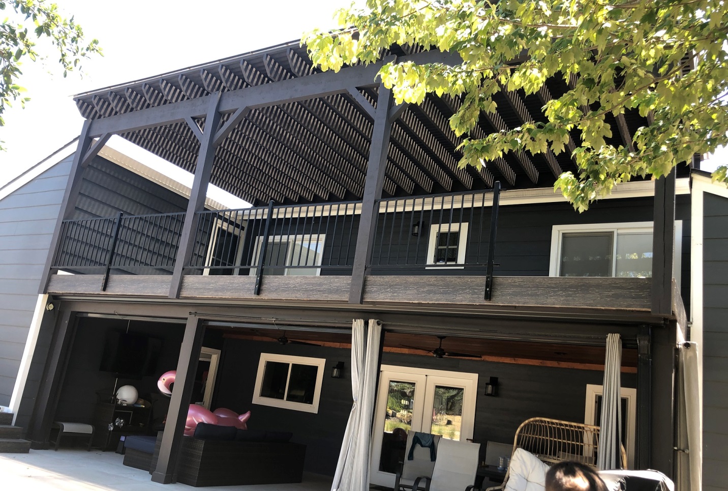 after custom pergola was built