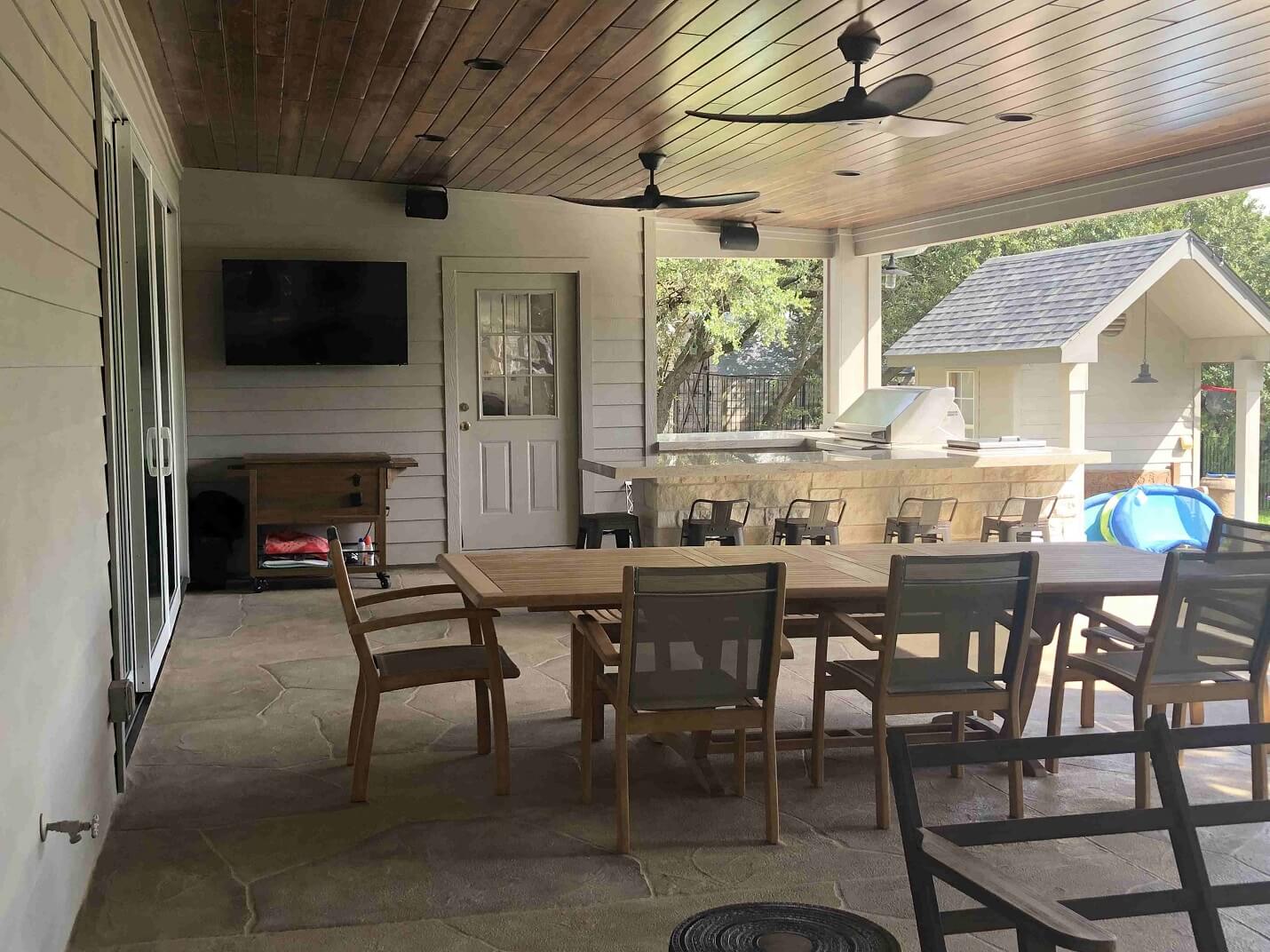 New covered patio space