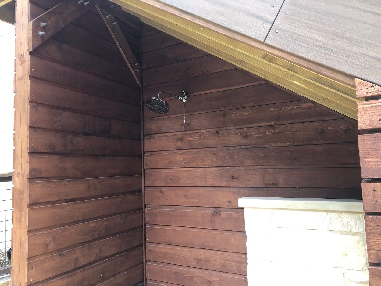 Outdoor shower area