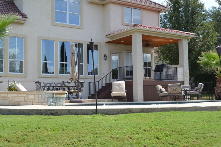 new concrete pool patio