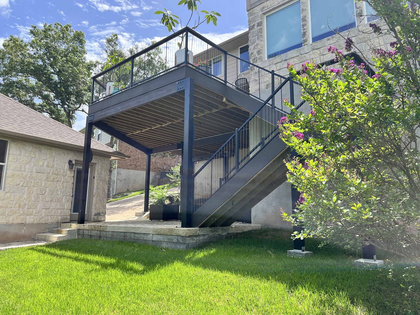 side view of the new and improved deck