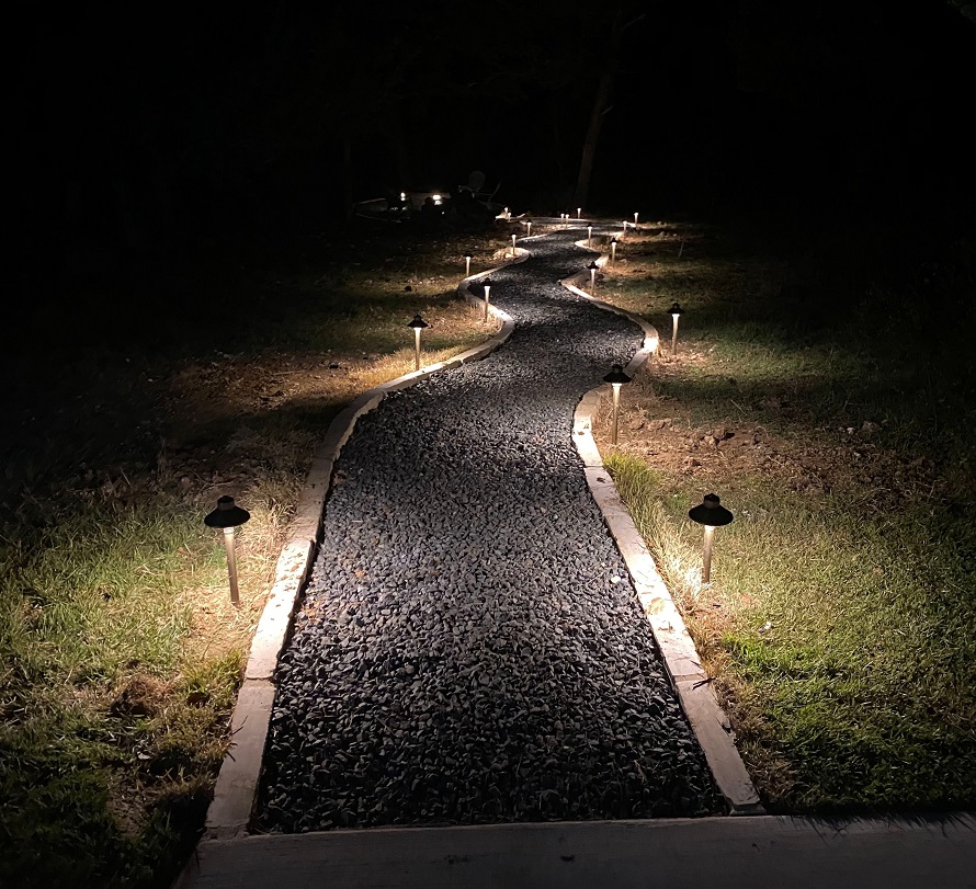 custom outdoor lights to fire pit