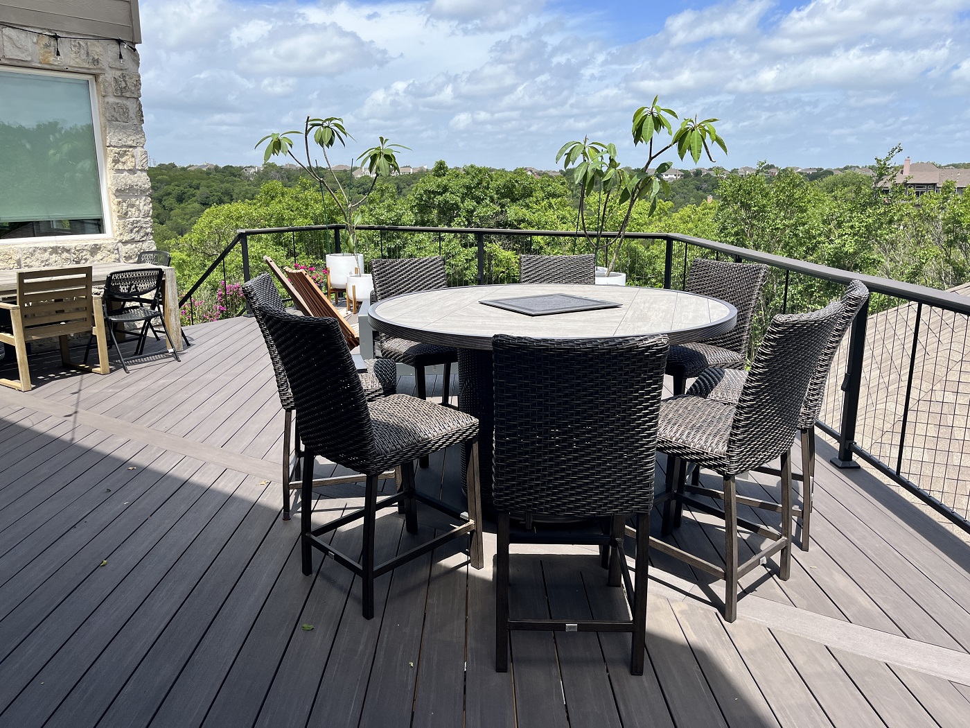 patio furniture on new and improved deck