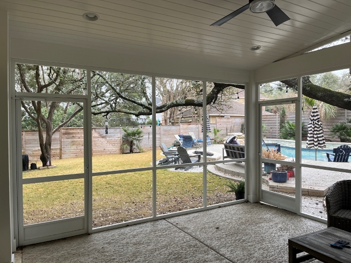 Interior of Austin Screened Patio WUI Compliant