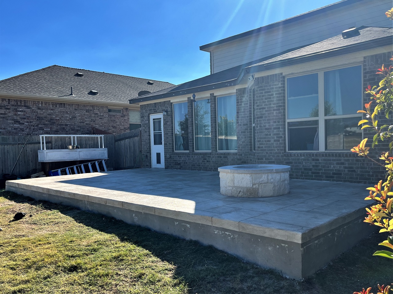 leander tx custom patio with fire pit