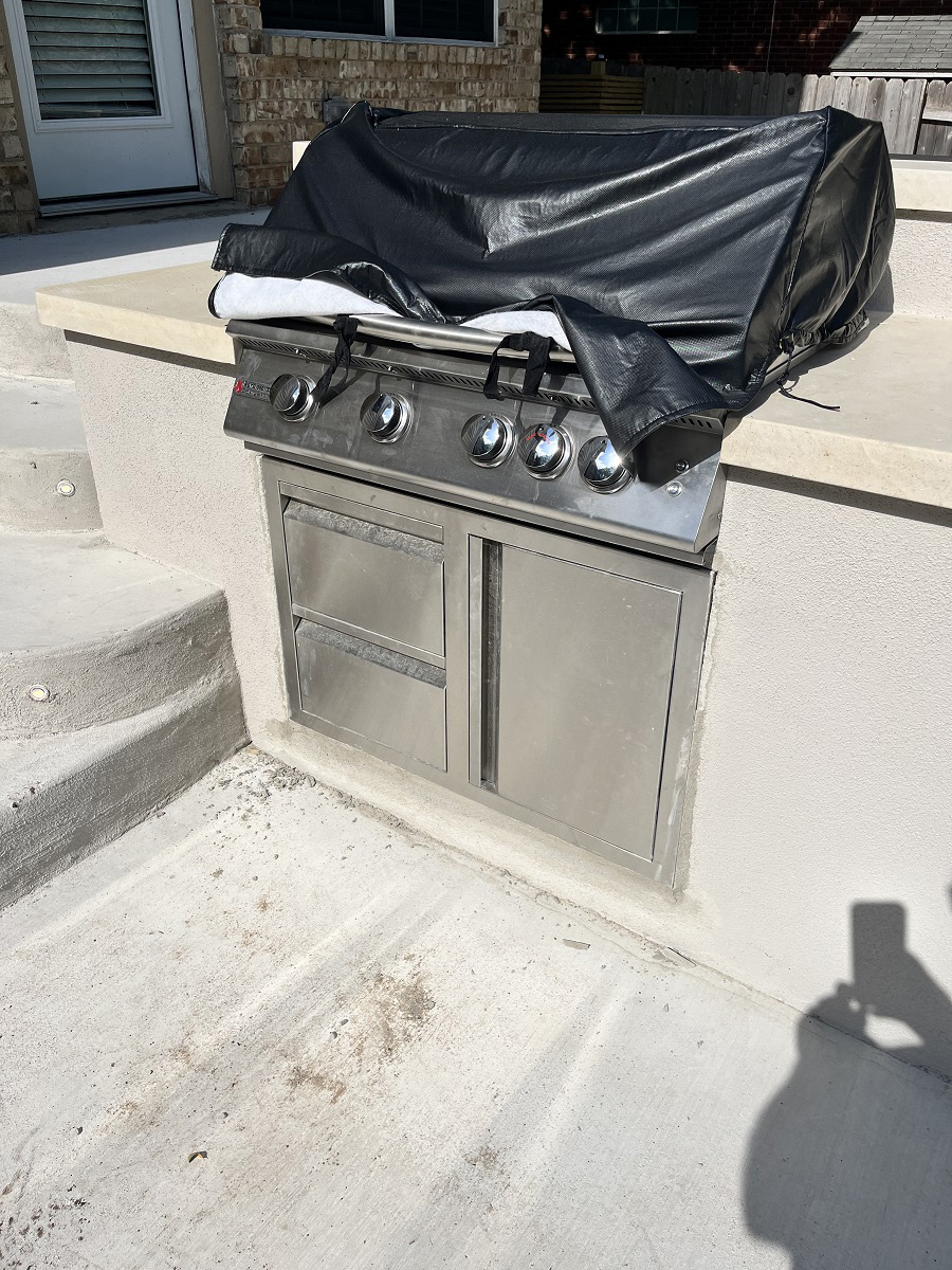 round rock custom grill area outdoor kitchen space