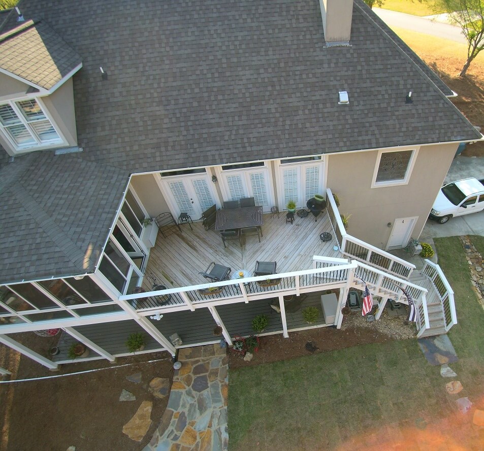 deck and screened porch