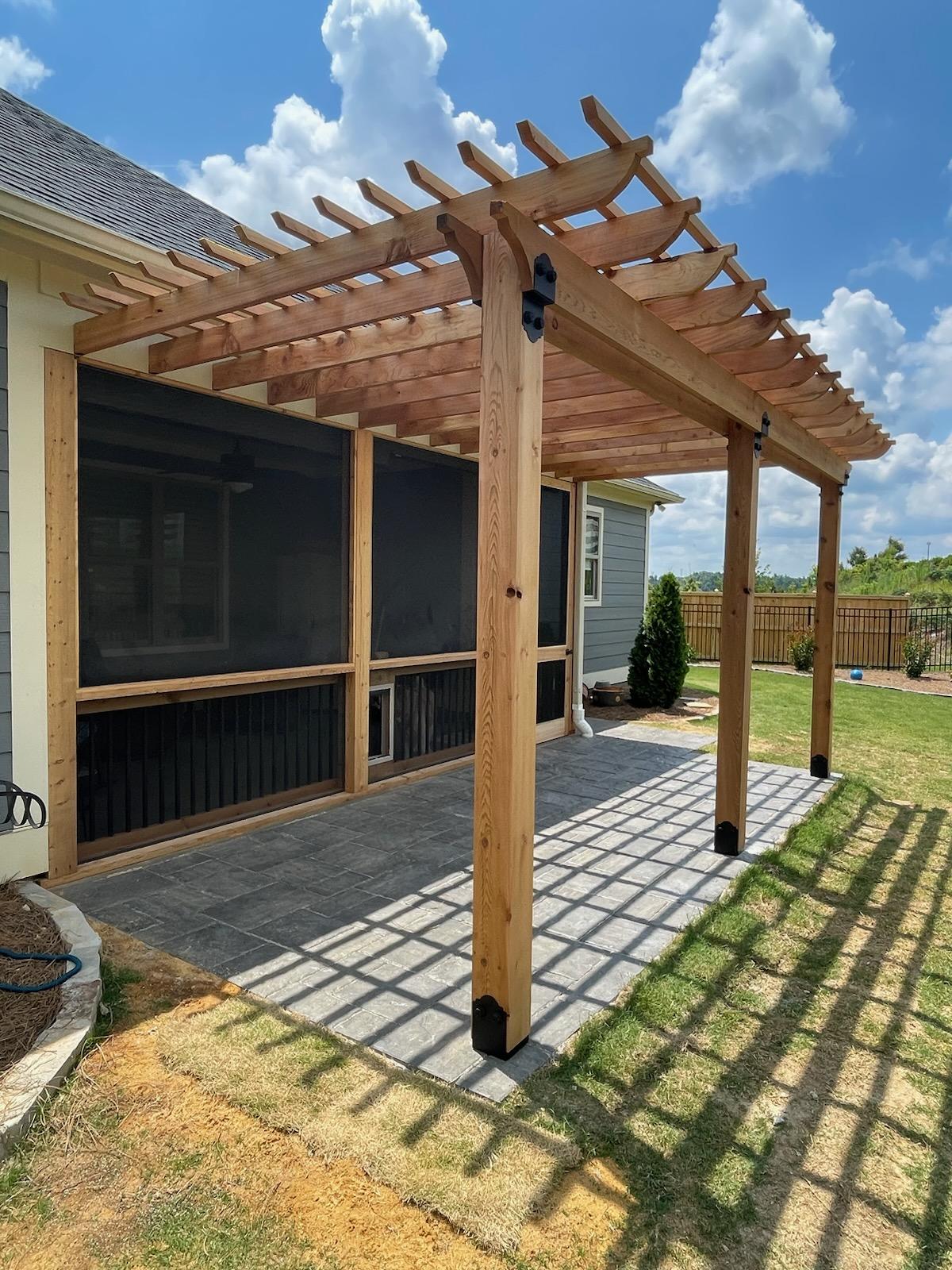 Custom Pergola with Cedar Posts