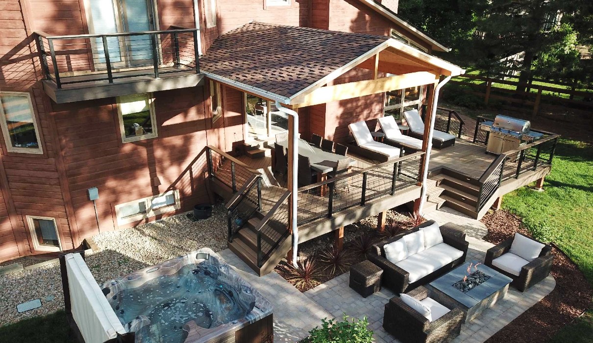 Hot Tub Paver Patio in Douglas County