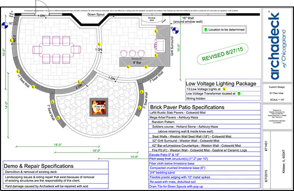 multi-level patio blueprint