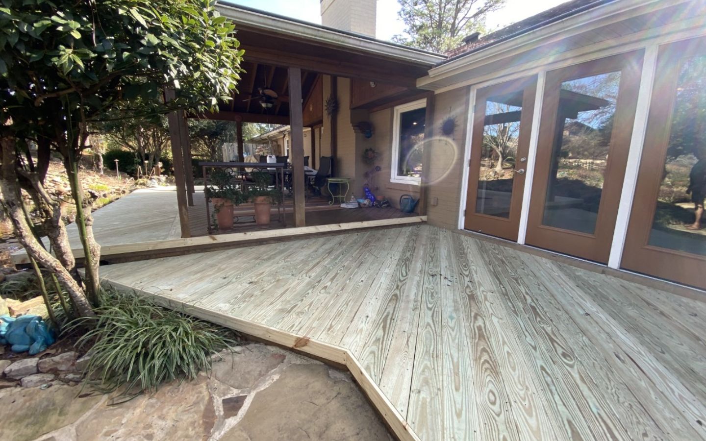 Birmingham wooden low to grade side deck 